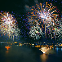 Buy canvas prints of River of Light firework display by Kevin Elias