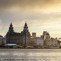 Buy canvas prints of Dawn's Embrace on Liverpool Waterfront by Kevin Elias