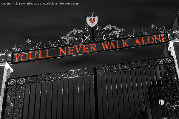 Echoes of Glory: Anfield's YNWA Gates Picture Board by Kevin Elias