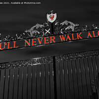 Buy canvas prints of Echoes of Glory: Anfield's YNWA Gates by Kevin Elias