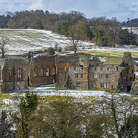 Buy canvas prints of Egglestone Abbey in Winter by Jim Wood