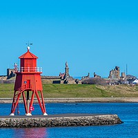 Buy canvas prints of Herd Groyne lighthouse at South Shields by Jim Wood