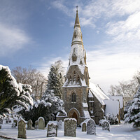 Buy canvas prints of Winter at Holy Trinity Church by AMANDA AINSLEY