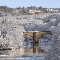 Buy canvas prints of Wintry River Tees at Barnard Castle by AMANDA AINSLEY