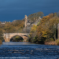 Buy canvas prints of Autumn at Barnard Castle and The County Bridge by AMANDA AINSLEY