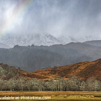 Buy canvas prints of Snowy Rainbow at Loch Linnhe by AMANDA AINSLEY