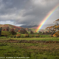 Buy canvas prints of Lakeland Rainbow Scene in Autumn  by AMANDA AINSLEY