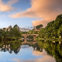 Buy canvas prints of  Reflections on The Tees at Barnard Castle. by AMANDA AINSLEY