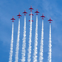 Buy canvas prints of The Red Arrows at Sunderland International Air Sho by AMANDA AINSLEY
