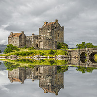 Buy canvas prints of Reflections of Eilean Donan Castle by AMANDA AINSLEY