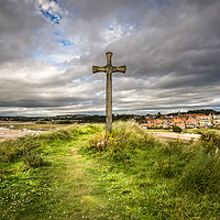 Buy canvas prints of St. Cuthbert's Cross at Alnmouth. by AMANDA AINSLEY