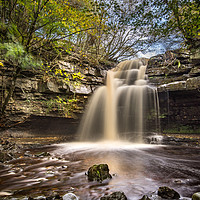 Buy canvas prints of Autumn at Summerhill Force in Teesdale by AMANDA AINSLEY