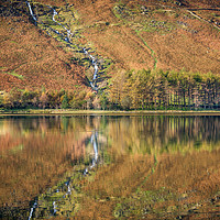 Buy canvas prints of Waterfall Reflections on Buttermere by AMANDA AINSLEY