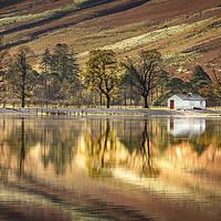 Buy canvas prints of Serenity of Buttermere Boathouse by AMANDA AINSLEY