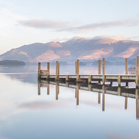 Buy canvas prints of Skidaw from Lodore Jetty  by AMANDA AINSLEY