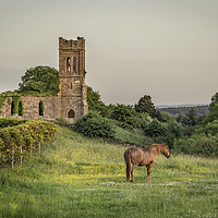 Buy canvas prints of A Tranquil Sunset at an Abandoned Church in Southe by AMANDA AINSLEY