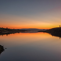 Buy canvas prints of Radiant Sunrise Over Grassholme Reservoir by AMANDA AINSLEY