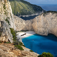 Buy canvas prints of The Haunting Beauty of Zakynthos Shipwreck Cove by AMANDA AINSLEY