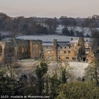 Buy canvas prints of Majestic Egglestone Abbey in Winter Wonderland by AMANDA AINSLEY