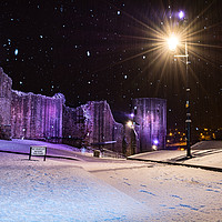 Buy canvas prints of 'Barnard Castle, night-time snow' by Mark Brownless