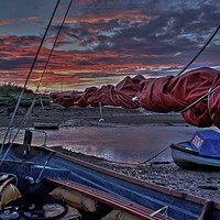 Buy canvas prints of Burnham Overy Staithe sunset  by Hamish Morley