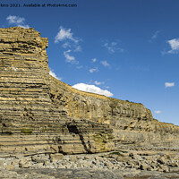 Buy canvas prints of Limestone Cliffs Monknash Beach Glamorgan Coast Wa by Nick Jenkins