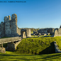 Buy canvas prints of Remains of Ogmore Castle Ogmore by Sea south Wales by Nick Jenkins