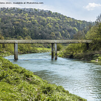 Buy canvas prints of River Wye and Brockweir Bridge Wye Valley  by Nick Jenkins