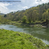 Buy canvas prints of The River Wye upstream from Brockweir Wye Valley by Nick Jenkins