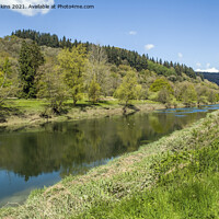 Buy canvas prints of Looking up the River Wye near Llandogo by Nick Jenkins