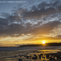 Buy canvas prints of Llantwit Major Beach Setting Sun  by Nick Jenkins