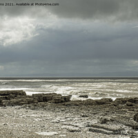 Buy canvas prints of Windy day on the Beach Porthcawl South Wales by Nick Jenkins