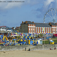 Buy canvas prints of Barry Island Funfair and Whitmore Bay by Nick Jenkins