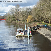 Buy canvas prints of River Taff and Water Boat Bute Park Cardiff by Nick Jenkins