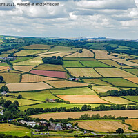 Buy canvas prints of River Usk Valley with Patchwork Quilt Fields by Nick Jenkins