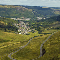 Buy canvas prints of Bwlch y Clawdd Hairpin Bend Rhondda Valley  by Nick Jenkins