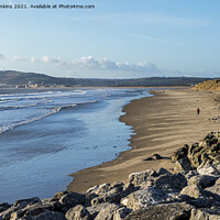 Buy canvas prints of Aberafan Beach Looking West in February  by Nick Jenkins