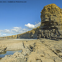 Buy canvas prints of Cliffs at Nash Point Beach south Wales coasrline  by Nick Jenkins