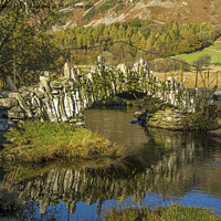 Buy canvas prints of Slaters Bridge reflected in Little Langdale Valley by Nick Jenkins
