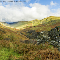 Buy canvas prints of Abandoned Hut Troutbeck Valley Lake District  by Nick Jenkins
