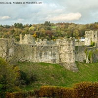 Buy canvas prints of Chepstow Castle Bordering England and Wales by Nick Jenkins