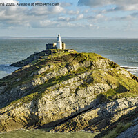 Buy canvas prints of Mumbles Lighthouse on a rock in Gower south Wales by Nick Jenkins