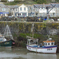 Buy canvas prints of Porthleven Harbour with Two Fishing Boats  by Nick Jenkins