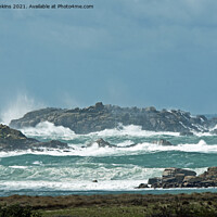 Buy canvas prints of Rough Seas at Hell Bay Bryher  by Nick Jenkins