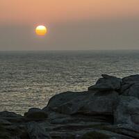 Buy canvas prints of Sunrise off Peninnis Headland St Marys Scillies by Nick Jenkins