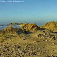 Buy canvas prints of Burry Holms from Rhossili Beach Gower by Nick Jenkins