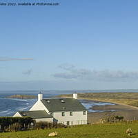 Buy canvas prints of House Overlooking Rhossili Beach Gower  by Nick Jenkins