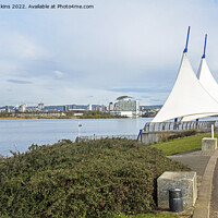 Buy canvas prints of Cardiff Bay with The Scott Memorial Sails  by Nick Jenkins