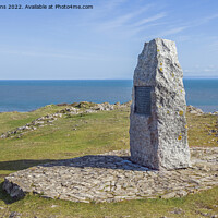 Buy canvas prints of Memorial Stone to Gower Society Members Port Eynon by Nick Jenkins
