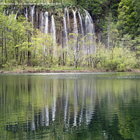 Buy canvas prints of Waterfall and Reflection Plitvice National Park by Nick Jenkins